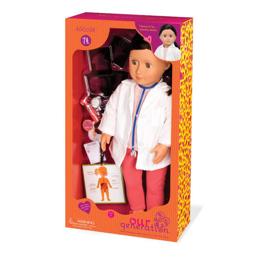 Dukken Nicola med tilbehør fra Our Generation