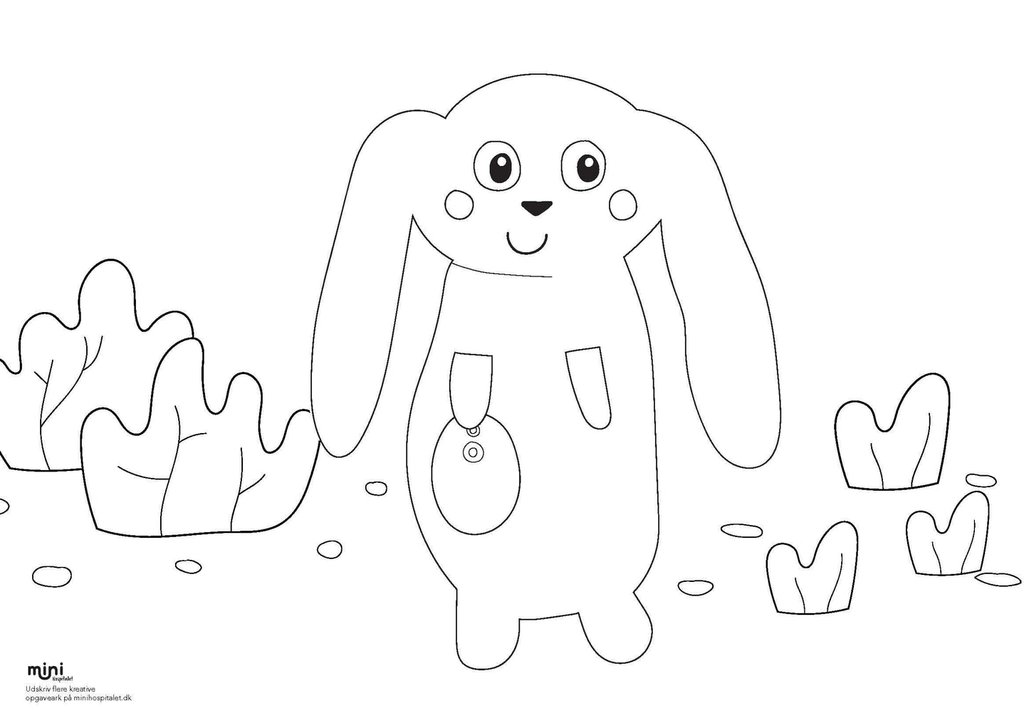 Udskriv & farvelæg - Kanin med stomipose