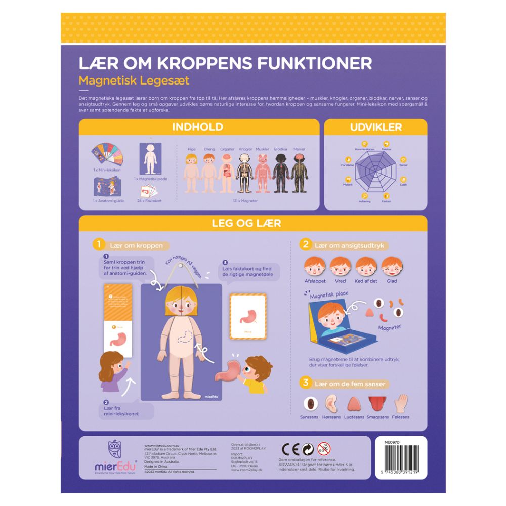 Magnetisk legesæt - Lær om kroppens funktioner fra mierEdu