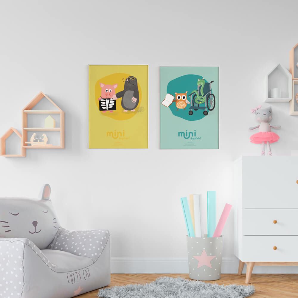 Plakat - Kanin og slange i kørestol