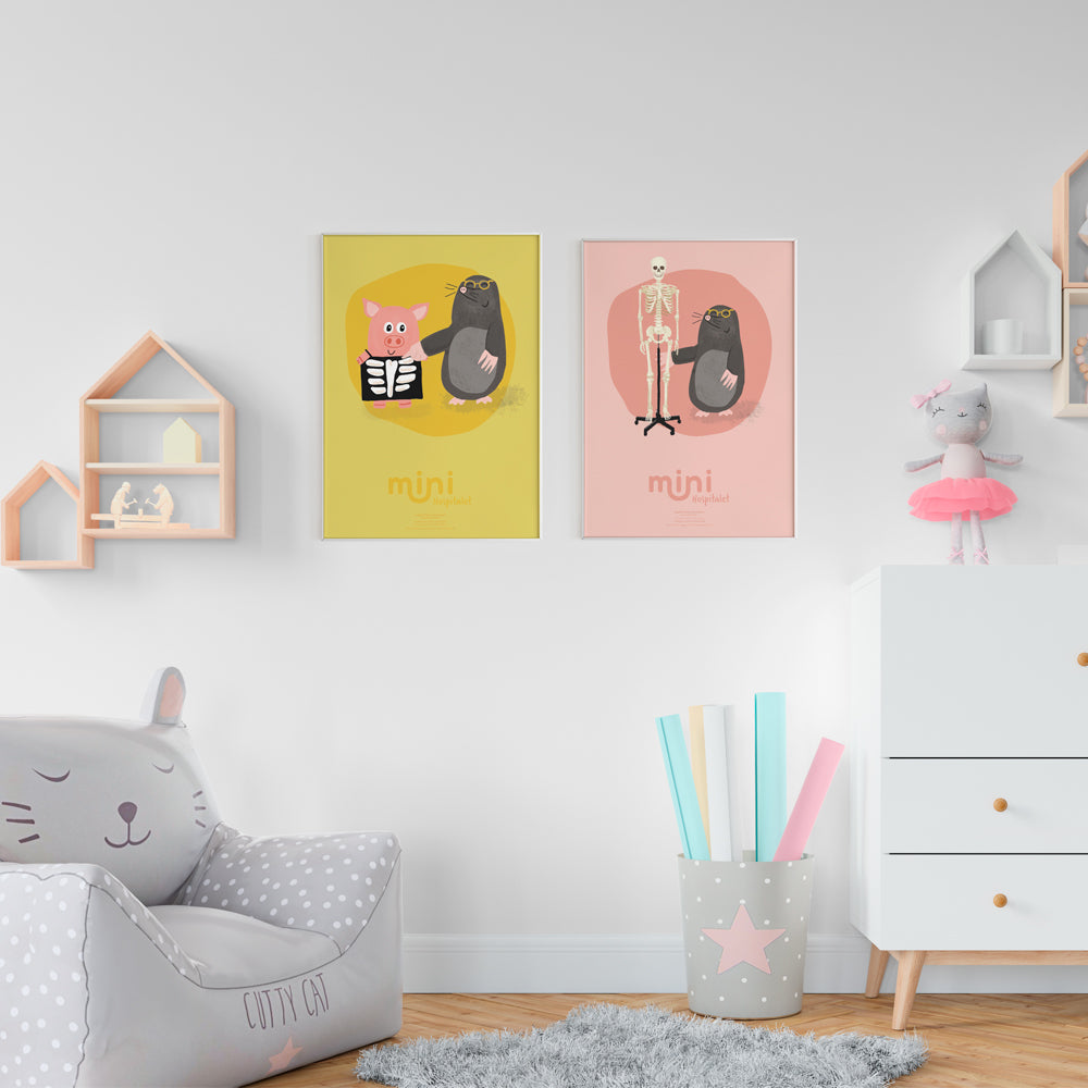 Plakat - Mulvarp med skelet