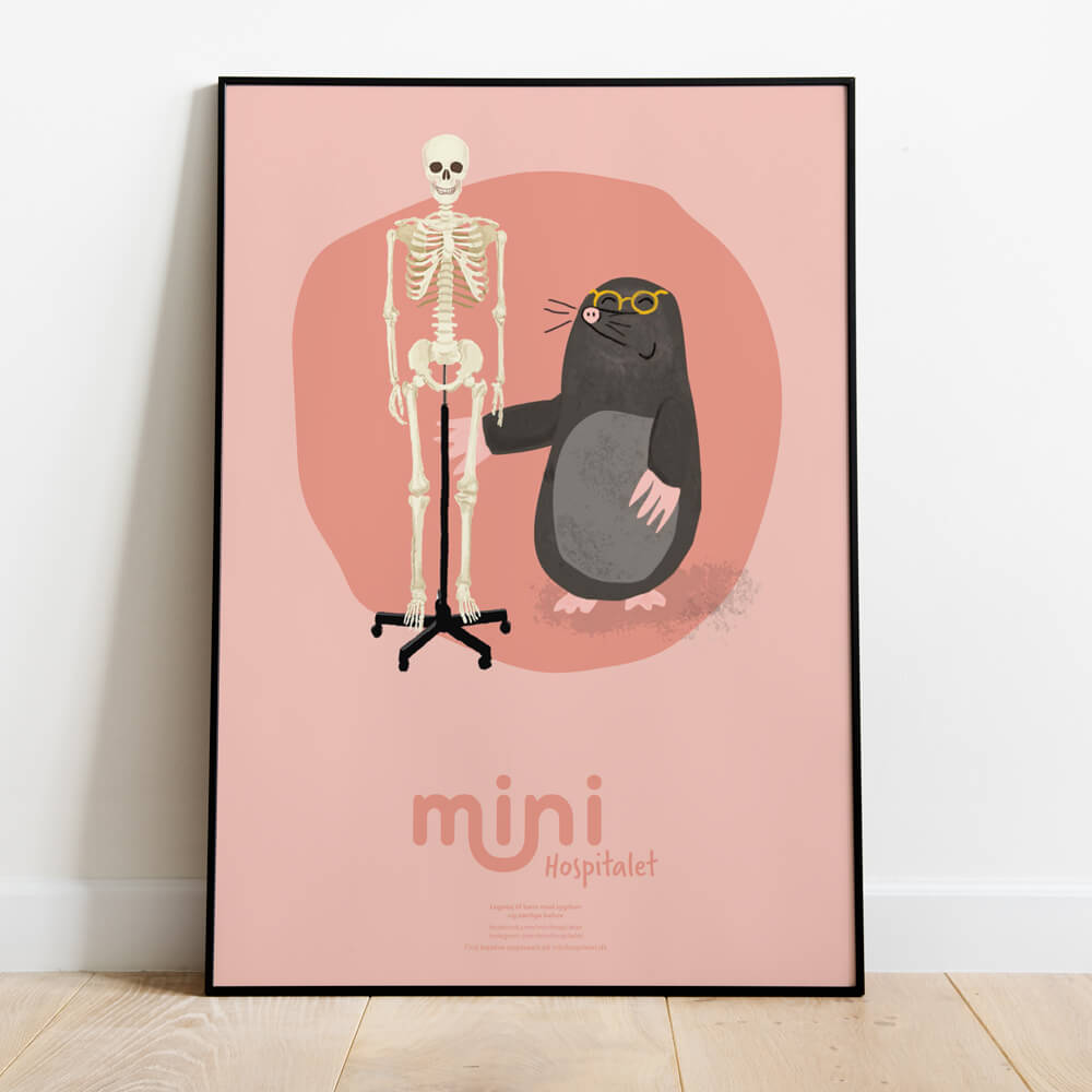 Plakat - Mulvarp med skelet