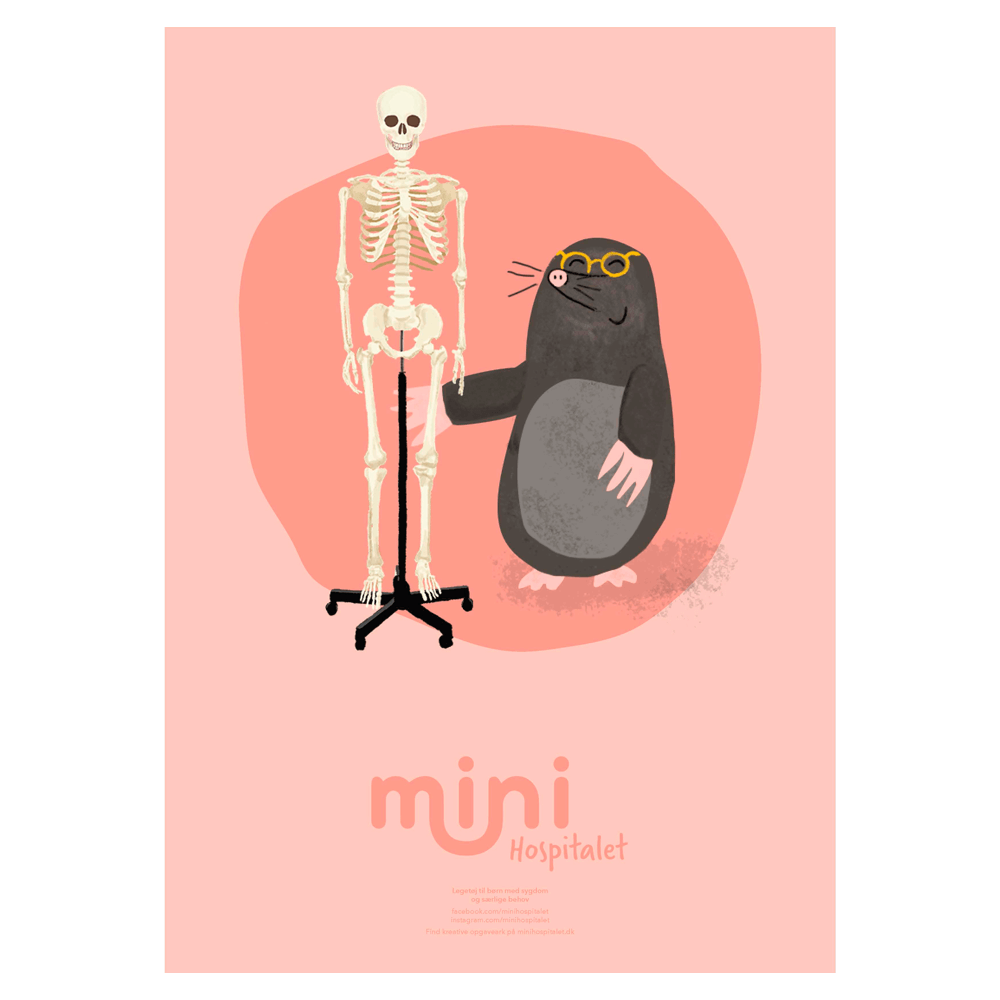 Plakat - Mulvarp med skelet