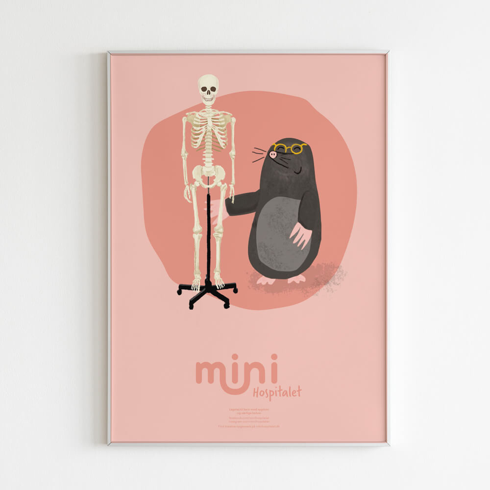 Plakat - Mulvarp med skelet