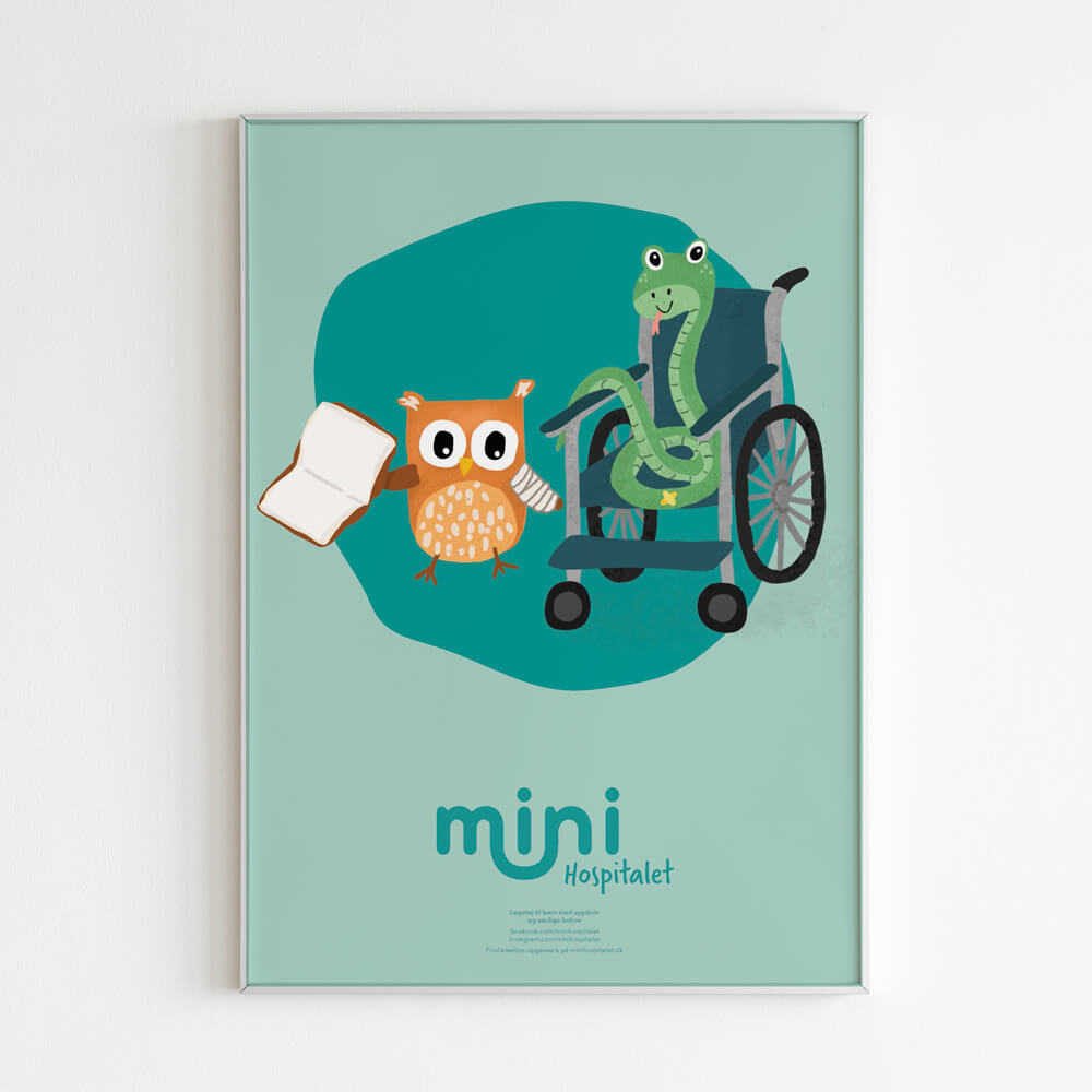 Plakat - Kanin og slange i kørestol