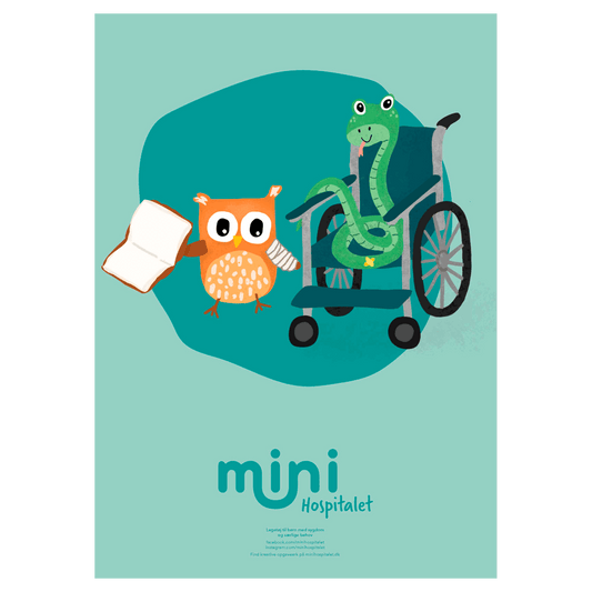 Plakat - Kanin og slange i kørestol