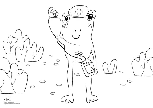 Udskriv & farvelæg - Frø med sondesystem