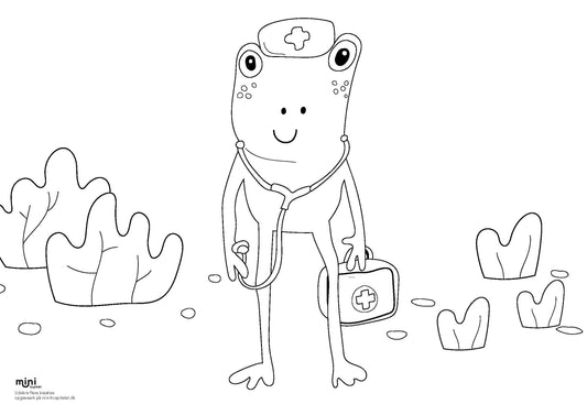 Udskriv & farvelæg - Frø læge